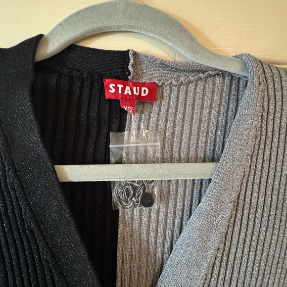 STAUD Two-Tone shimmer  Ribbed dress - Picture 3 of 4